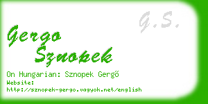 gergo sznopek business card